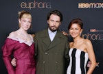 Hunter Schafer, Sam Levinson, and Zendaya attend HBO's "Euphoria" Season 2 Photo Call on January 05,...