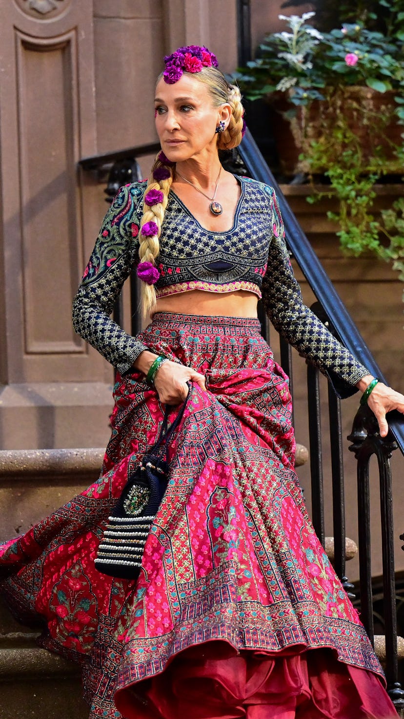 Carrie Bradshaw wears a lehenga on 'And Just Like That.'