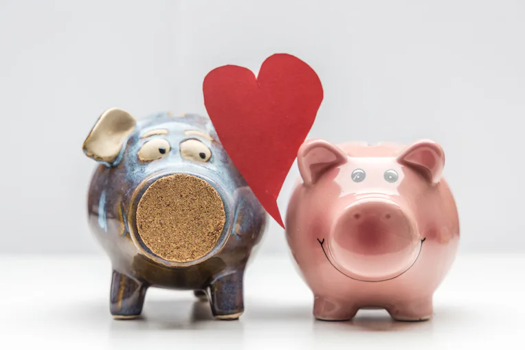 Love between piggy banks, Brussels, Belgium