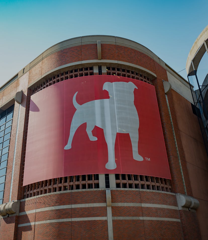 Sign with logo at the headquarters of social gaming company Zynga in the South of Market (SoMa) neig...