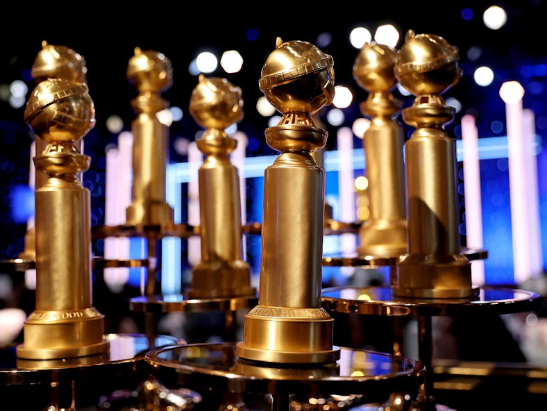 The unclaimed Golden Globes statues at the 79th Annual Golden Globe Awards