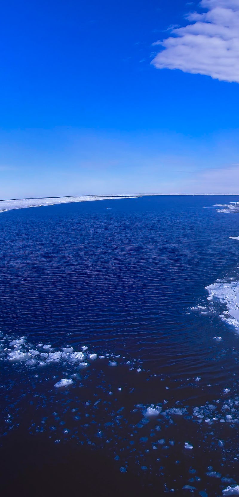 An aerial shot of the Weddell Sea off the coast of Antarctica