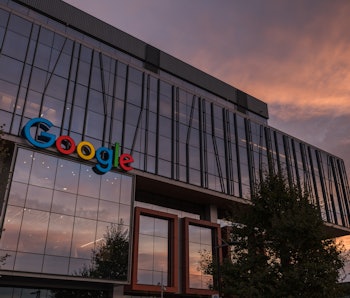 Seattle, USA - Oct 15, 2019: The new Google building in the south lake union area at sunset.