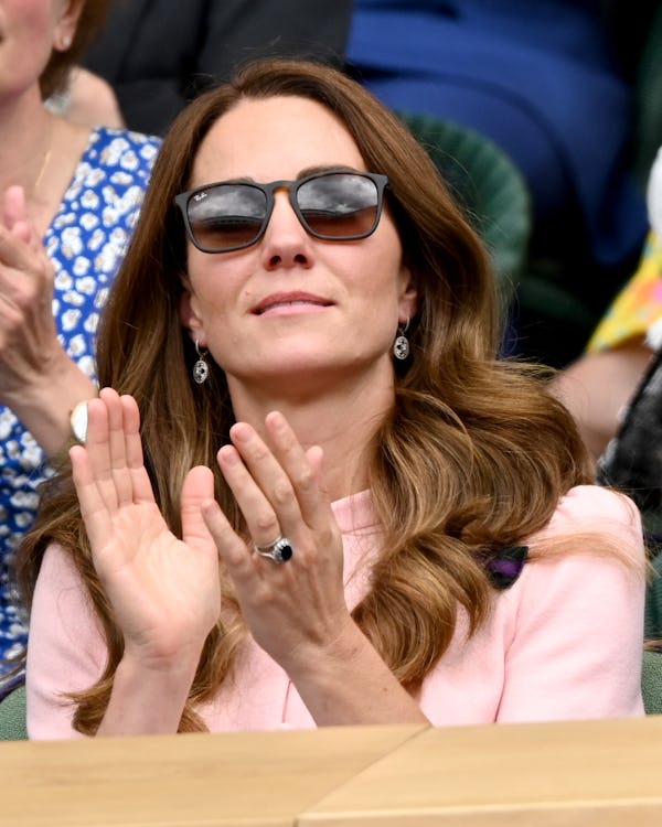 LONDON, ENGLAND - JULY 11: HRH Catherine, Duchess of Cambridge attends Wimbledon Championships Tenni...