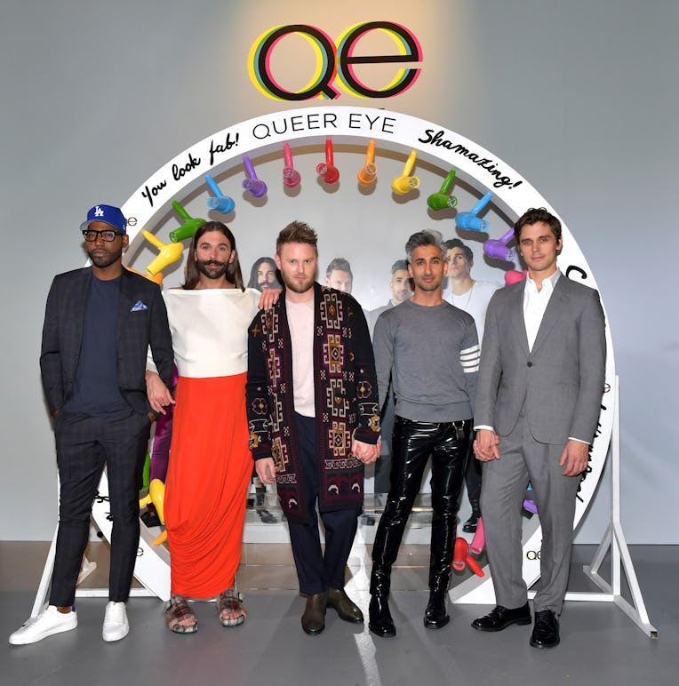 LOS ANGELES, CALIFORNIA - MAY 16: (L-R) Karamo Brown, Jonathan Van Ness, Bobby Berk, Tan France, and...
