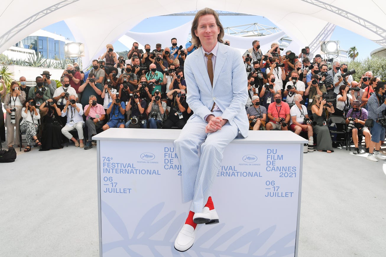 CANNES, FRANCE - JULY 13: Wes Anderson attends the "The French Dispatch" photocall during the 74th a...