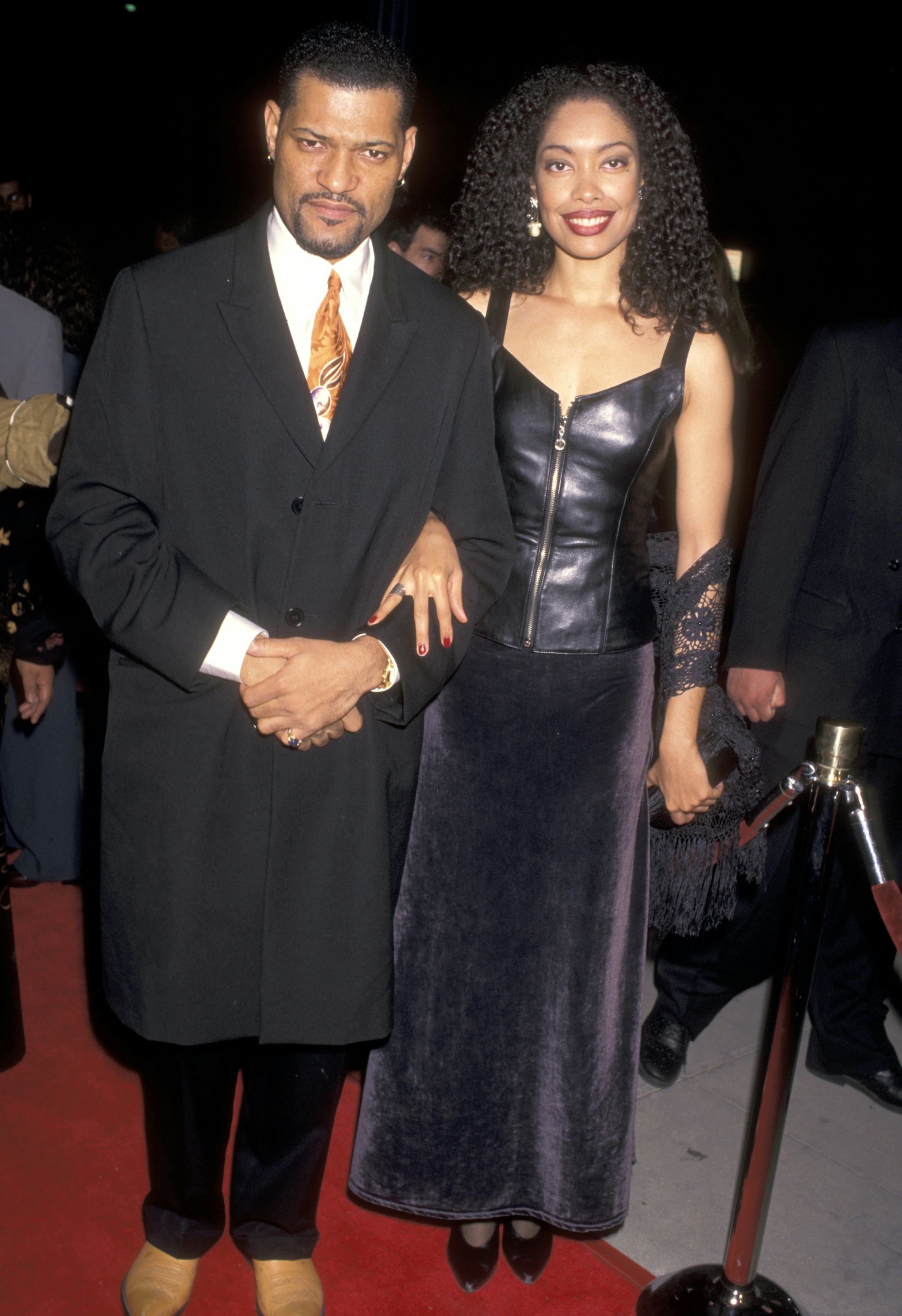 Laurence Fishburne and Gina Torres in 1995. (Photo by Ron Galella, Ltd./Ron Galella Collection via G&hellip;