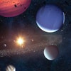 Illustration of a Jupiter-mass rogue exoplanet entering our Solar System (top left), created on Apri...