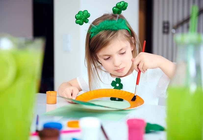 Make crafts with kids to celebrate St. Patrick's Day.