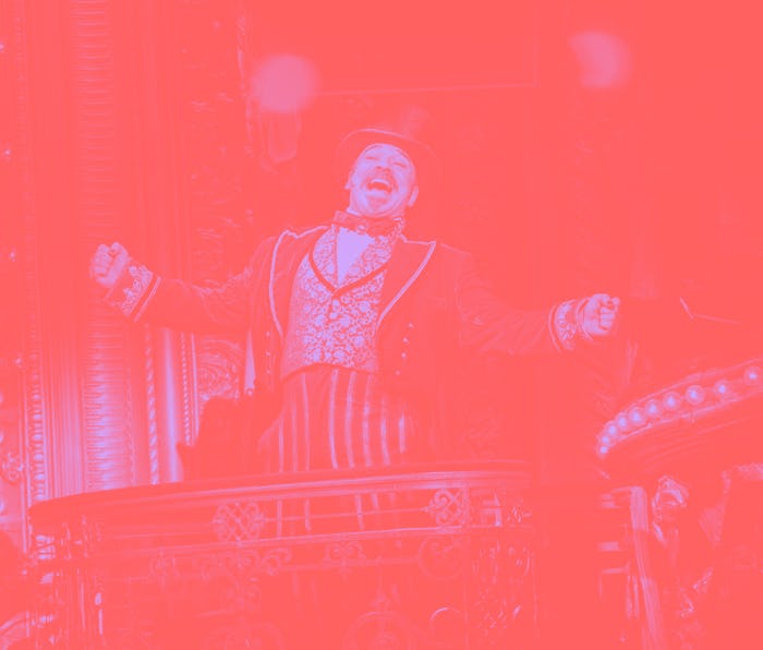 NEW YORK, NEW YORK - SEPTEMBER 24: Danny Burstein on stage during "Moulin Rouge!" at Al Hirschfeld T...