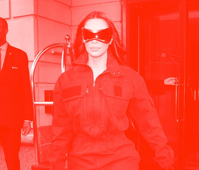 NEW YORK, NY - NOVEMBER 02: Kim Kardashian is seen in Midtown on November 2, 2021 in New York City....