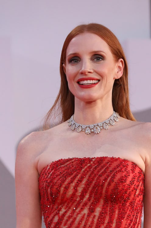 VENICE, ITALY - SEPTEMBER 04: Jessica Chastain attends the red carpet of the movie "Scenes From a Ma...