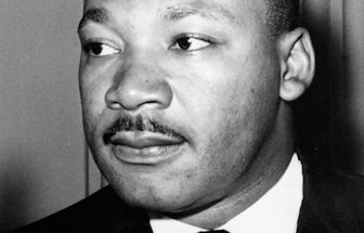 Martin Luther King (1929-68). American black civil rights campaigner. Assassinated, supposedly  by J...