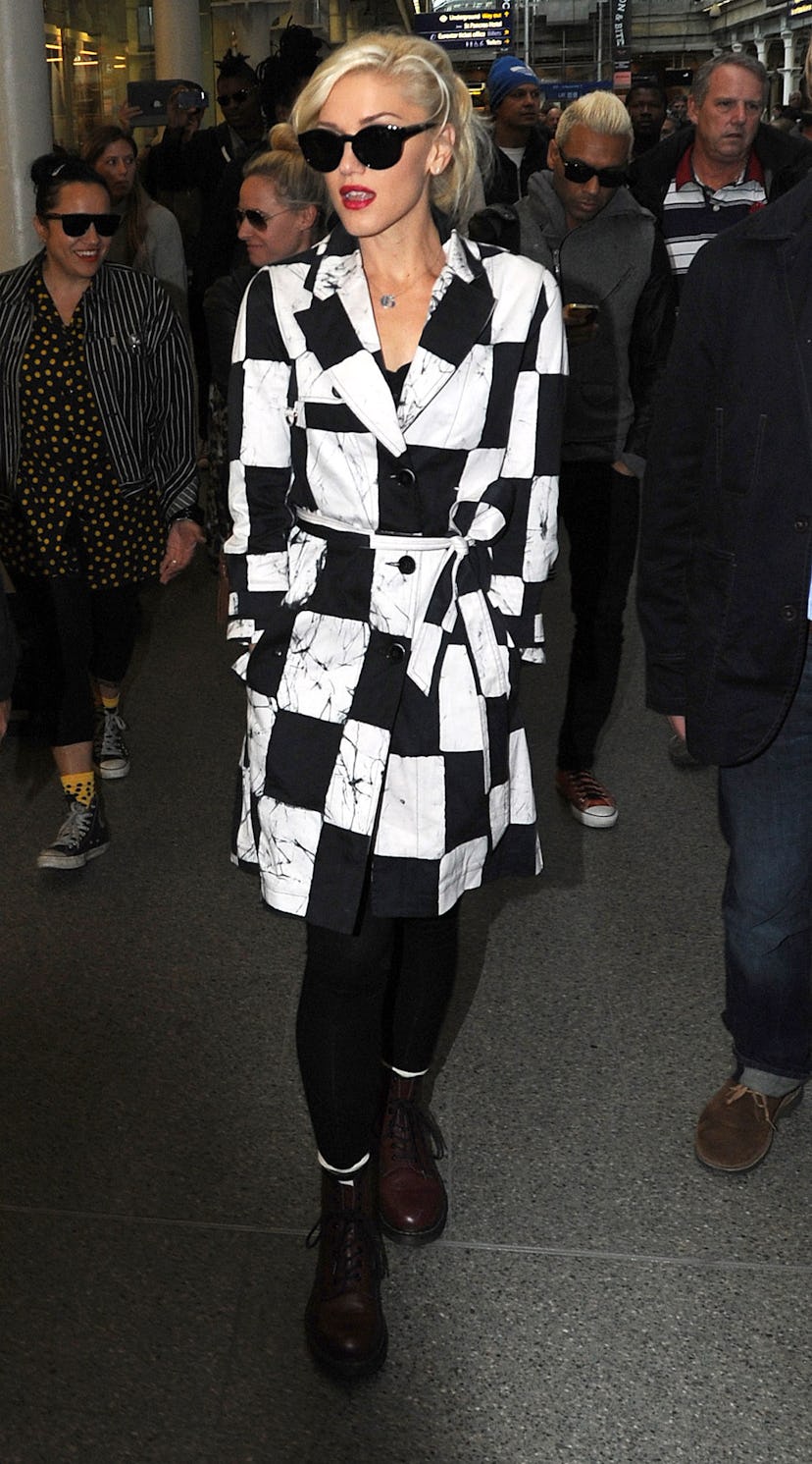LONDON, UNITED KINGDOM - SEPTEMBER 25: Gwen Stefani and her No Doubt bandmates arrive at St Pancras ...