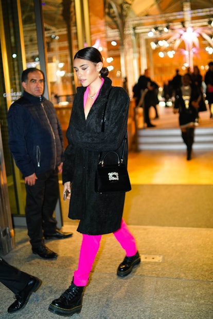 PARIS, FRANCE - JANUARY 21: Madison Beer is seen, outside Ralph & Russo during Paris Fashion Week - ...