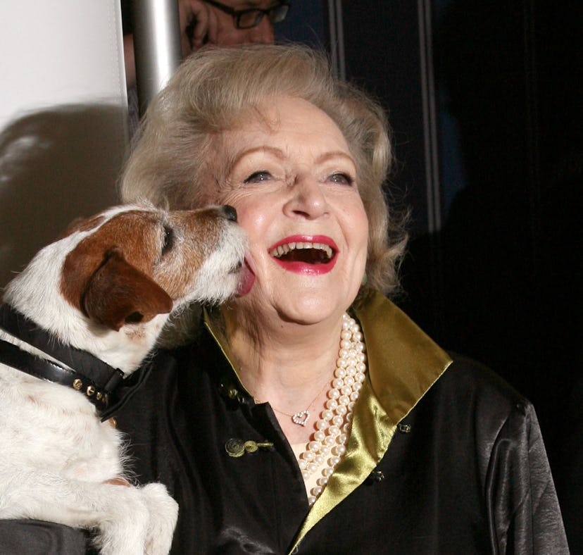 Actress Betty White with Uggie the dog is one of the reasons why you should celebrate her birthday w...
