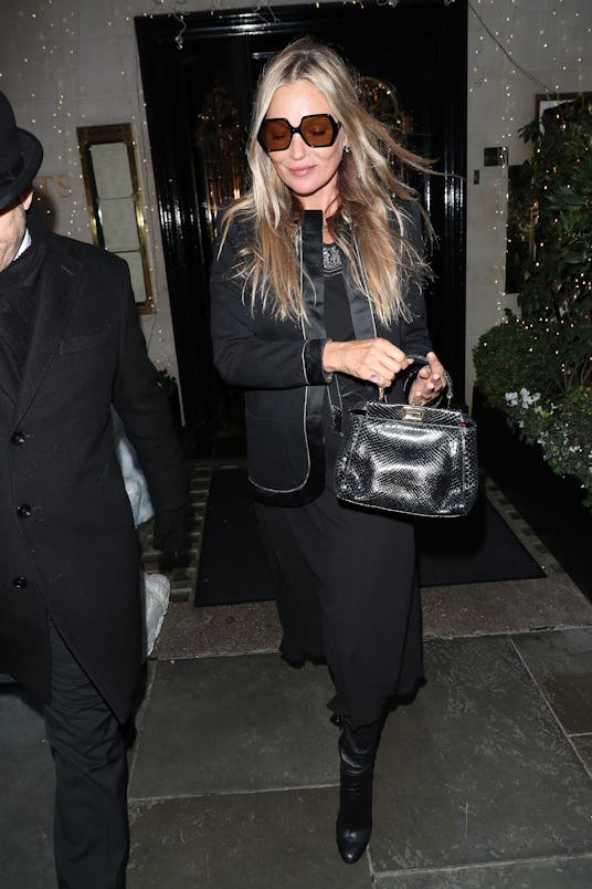 LONDON, ENGLAND - JANUARY 16:  Kate Moss seen at Scott's Mayfair restaurant celebrating her 48th bir...