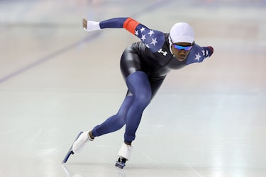 MILWAUKEE, WISCONSIN - JANUARY 08: Erin Jackson competes in the Women's 1500 meter event during the ...