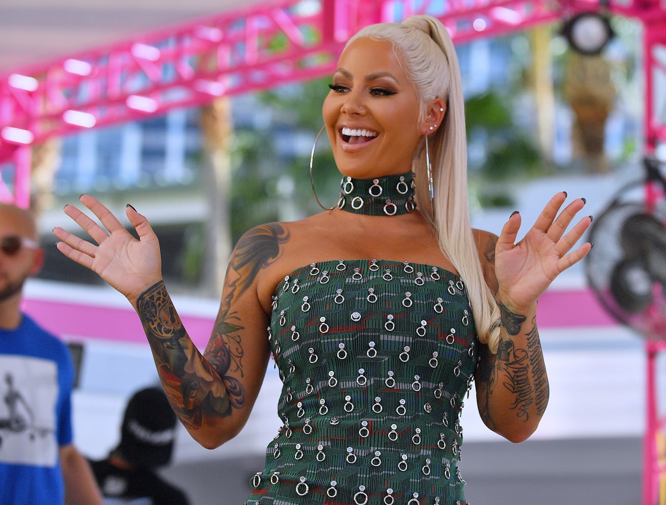 LAS VEGAS, NV - MAY 26:  Model/actress Amber Rose hosts at the Flamingo Go Pool Dayclub at Flamingo ...