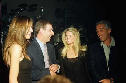 Melania Trump, Prince Andrew, Gwendolyn Beck and Jeffrey Epstein at a party at the Mar-a-Lago club, ...