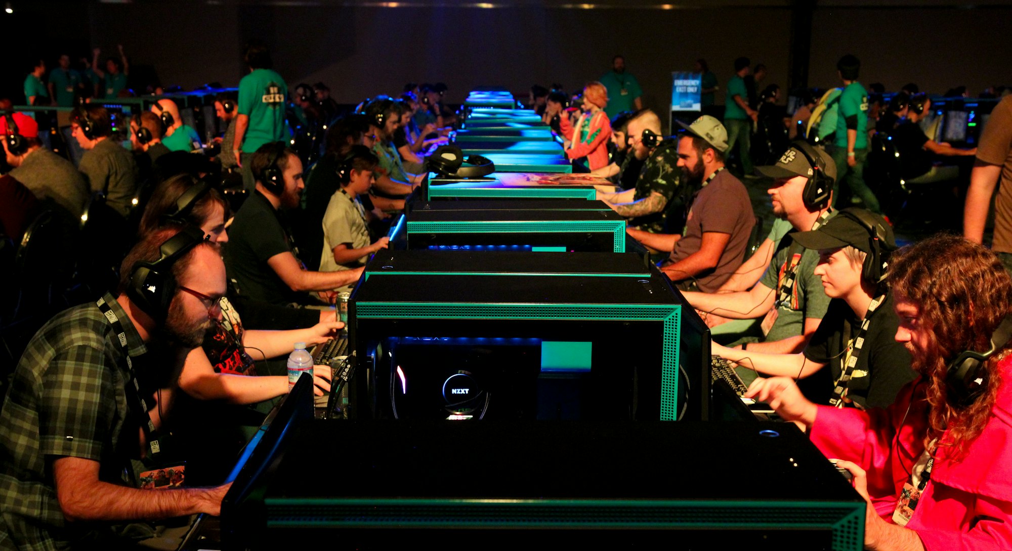 BlizzCon attendees playing Hearthstone. (Photo by Noah Smith for The Washington Post via Getty Image...