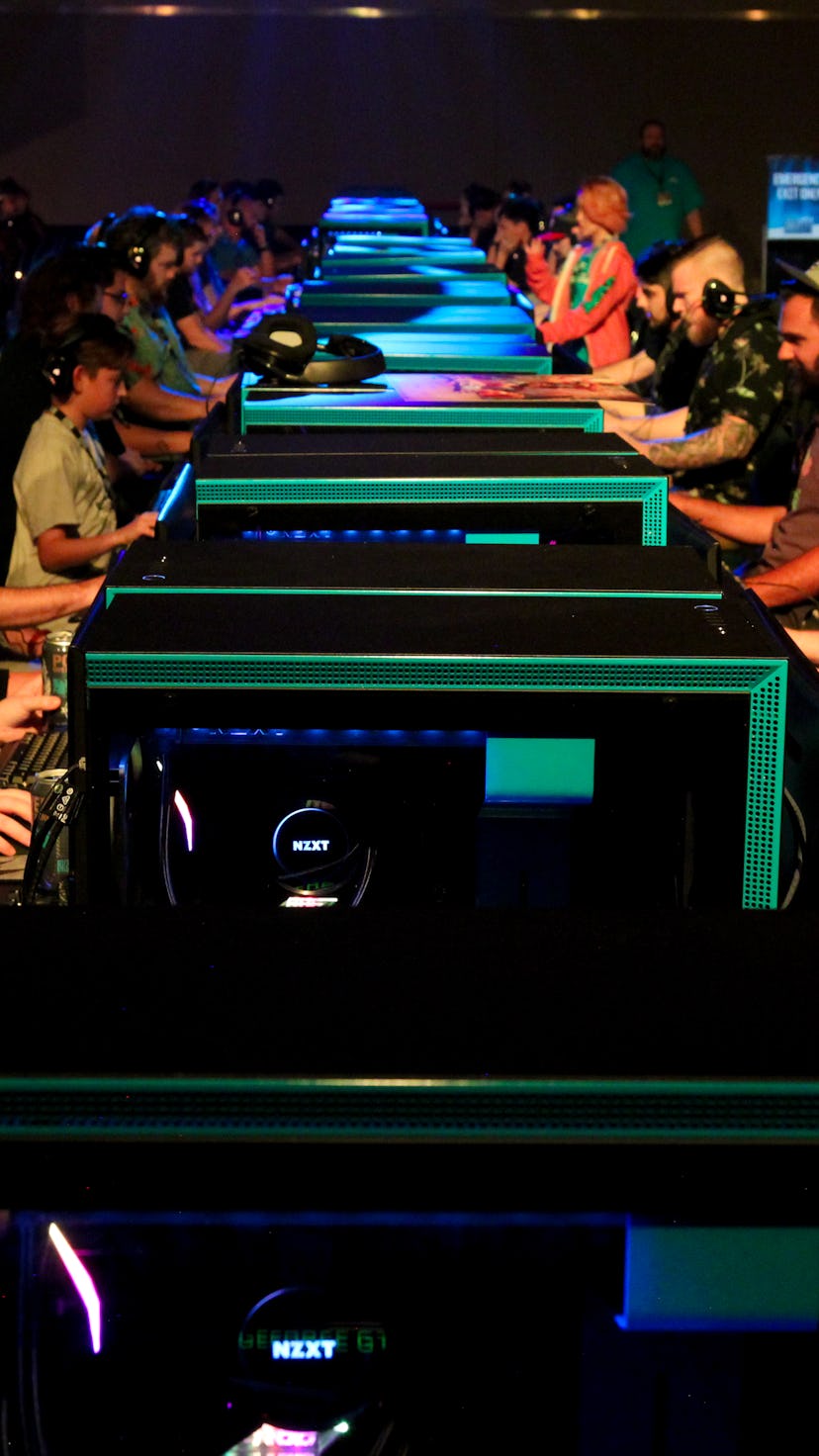 BlizzCon attendees playing Hearthstone. (Photo by Noah Smith for The Washington Post via Getty Image...