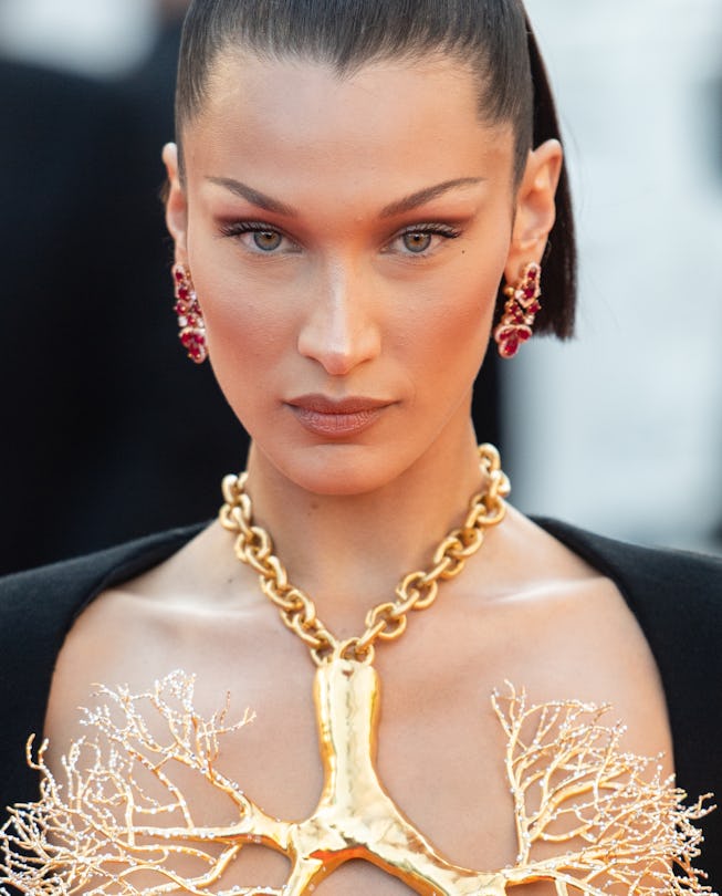 CANNES, FRANCE - JULY 11: Bella Hadid attends the "Tre Piani (Three Floors)" screening during the 74...