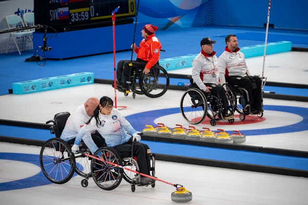 BEIJING, CHINA - OCTOBER 24: David Samsa and Oyuna Uranchimeg of USA team compete in the 2021 World ...