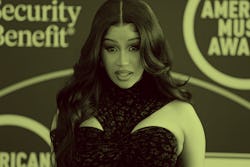 LOS ANGELES, CALIFORNIA - NOVEMBER 19: Host Cardi B attends the 2021 American Music Awards Red Carpe...