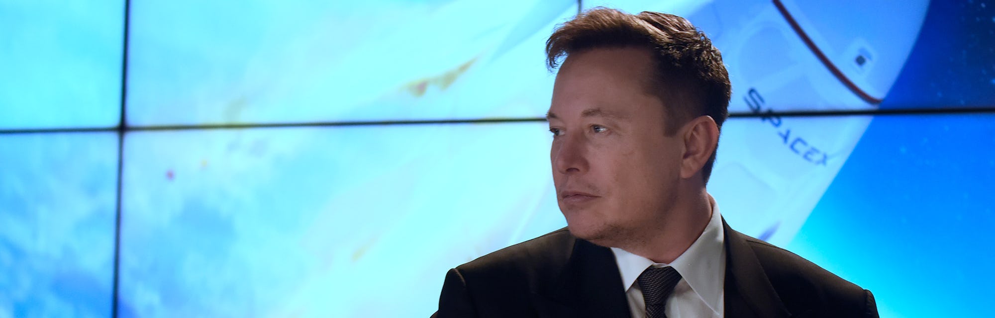 January 19, 2020 - Kennedy Space Center, Florida, United States - SpaceX CEO Elon Musk prepares to d...