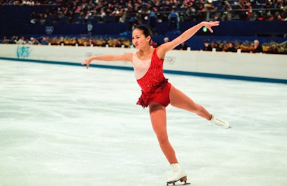 NAGANO, JAPAN - FEBRUARY 18: Michelle Kwan of USA in action during the Women's Figure Skating short ...