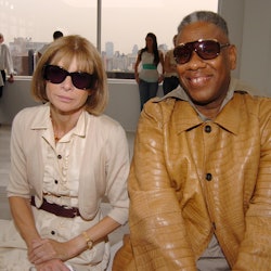 Anna Wintour and Andre Leon Talley at a fashion show in 2007