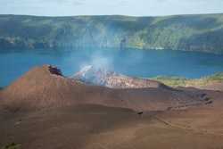 Tofua is an island in Tonga. There is an active volcano with a lava crater and a lake inside the cal...