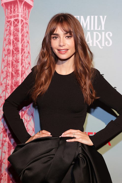 WASHINGTON, DC - DECEMBER 01: Lily Collins attends the Emily in Paris Season 2 celebration hosted by...