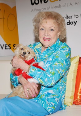 LOS ANGELES, CA - DECEMBER 03:  Actress Betty White attends at the One Year Anniversary Of L.A. Love...