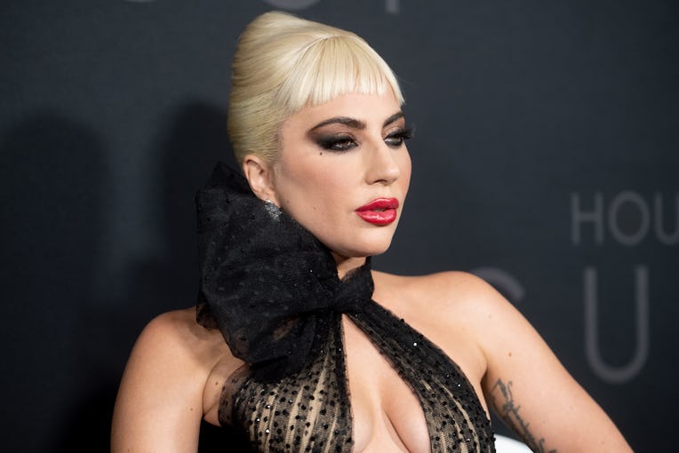 NEW YORK, NEW YORK - NOVEMBER 16: Lady Gaga attends the "House Of Gucci" New York Premiere at Jazz a...