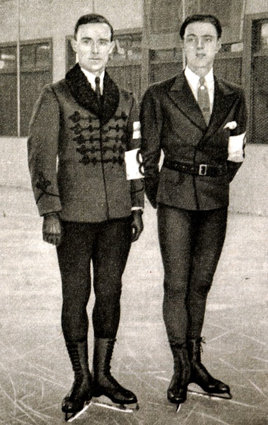 Karl Schafer and Gillis Grafstrom at the 1932 winter Olympic games. 
