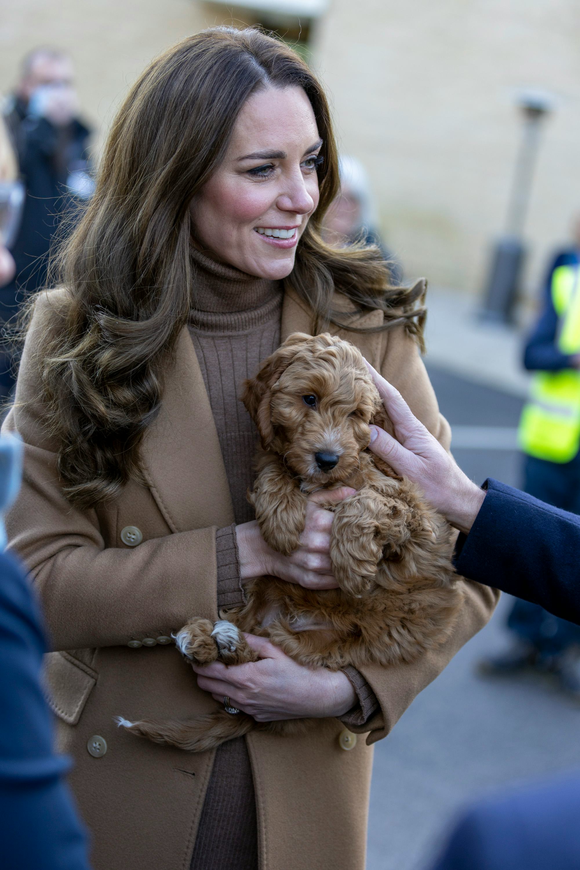 New photos of Kate Middleton holding a therapy puppy on Jan. 20 are adorable.
