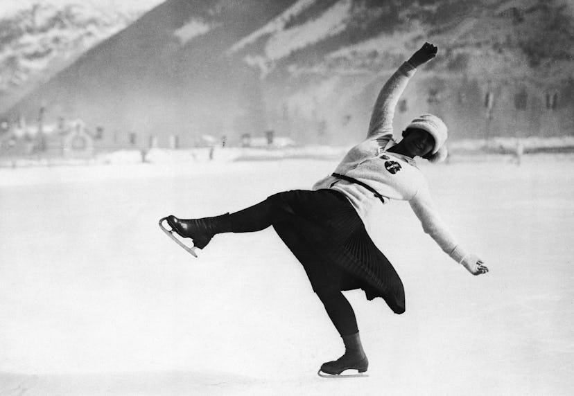 Herma Planck-Szabo of Austria on her way to winning the women's figure skating gold medal at the 192...
