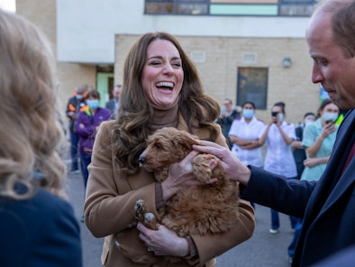 The photos of Kate Middleton holding A Puppy are so sweet.