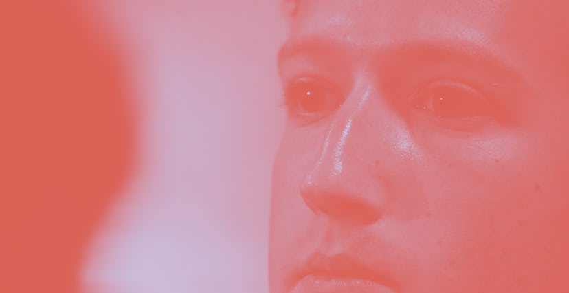 Facebook CEO Mark Zuckerberg listens to a questions while speaking during a press conference at Face...