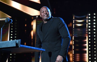 CLEVELAND, OHIO - OCTOBER 30: Dr. Dre speaks onstage during the 36th Annual Rock & Roll Hall Of Fame...