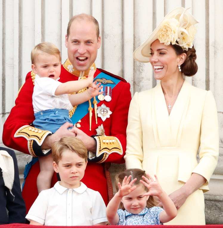 Prince William and Kate Middleton with their three kids, George, Charlotte, and Louis. 