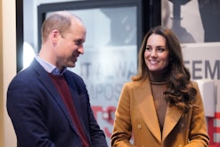 Britain's Prince William, Duke of Cambridge (L) and Britain's Catherine, Duchess of Cambridge, visit...
