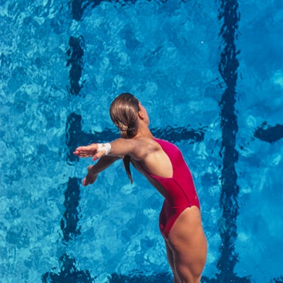 Wendy Williams  of the United States during diving training for her 3-meter springboard diving compe...