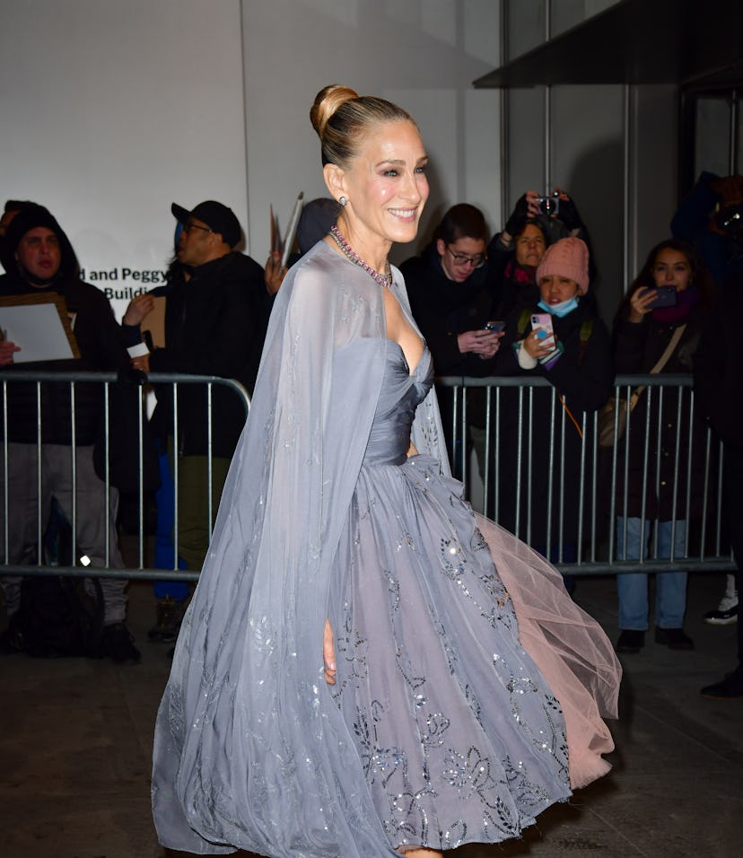 NEW YORK, NEW YORK - DECEMBER 08: Sarah Jessica Parker arrives to premiere of "And Just Like That" ...