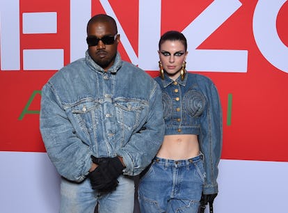 Photos Of Kanye West & Julia Fox's Red Carpet Debut In Denim