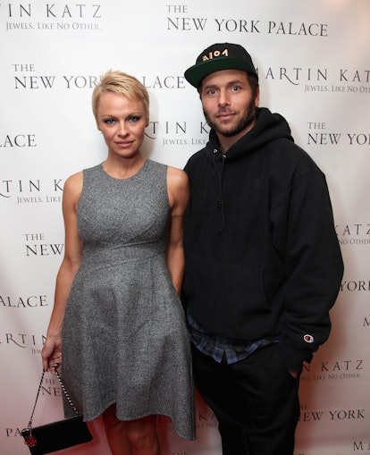 Pamela Anderson and Rick Salomon attend The Martin Katz Jewel Suite Debuts At The New York Palace Ho...