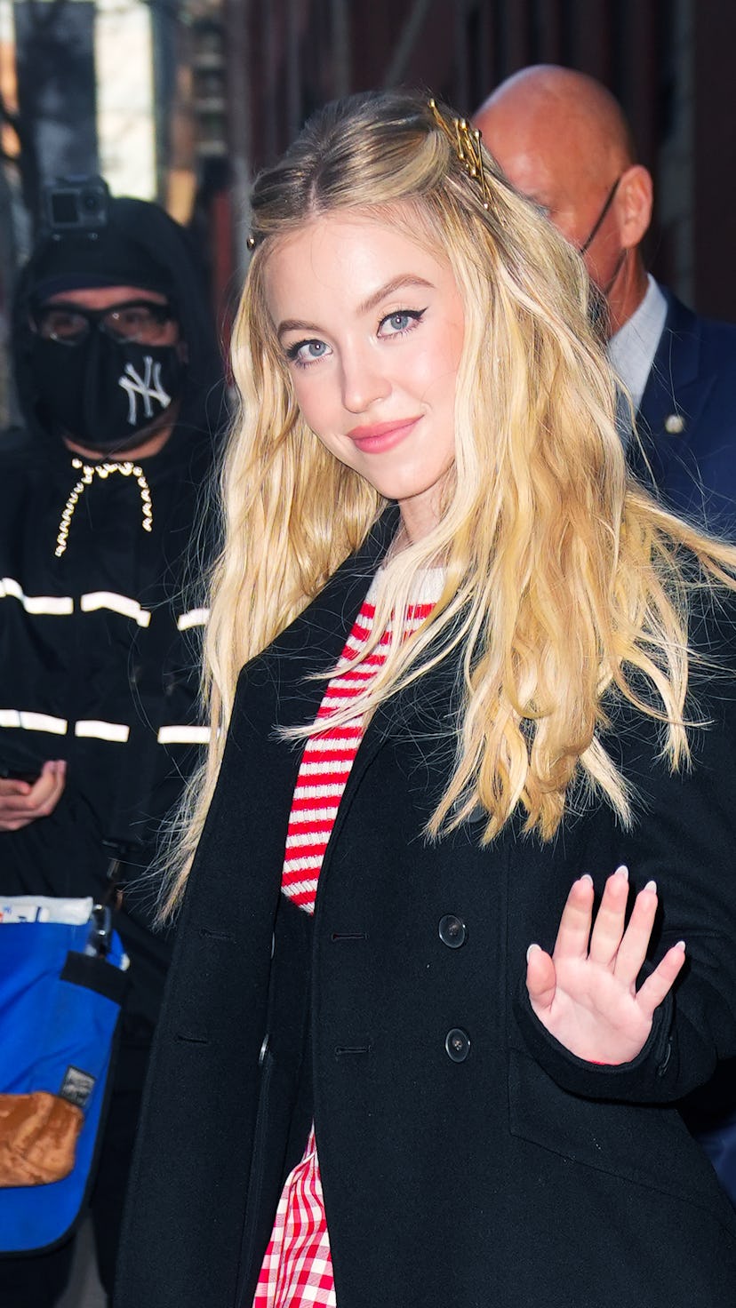 NEW YORK, NEW YORK - JANUARY 19: Sydney Sweeney is seen out and about on January 19, 2022 in New Yor...