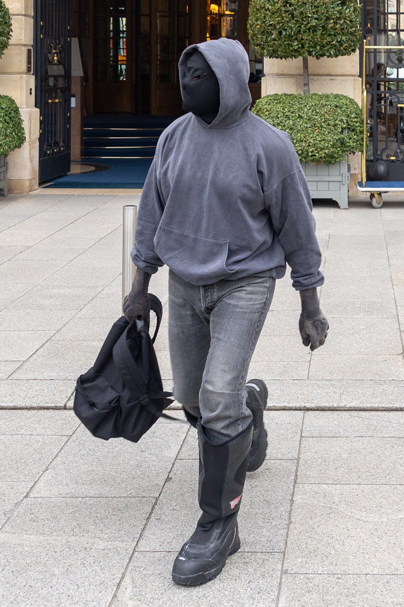 PARIS, FRANCE - JANUARY 25: Kanye West is seen on January 25, 2022 in Paris, France. (Photo by Marc ...